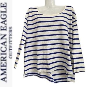 🦅 Woman’s Lightweight Long Sleeve Top Striped American Eagle